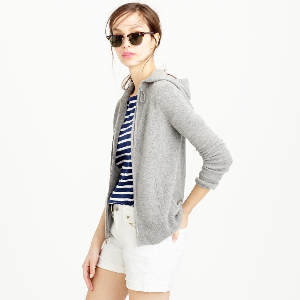 J.Crew Collection Cashmere Zip-Front Hoodie XXXS